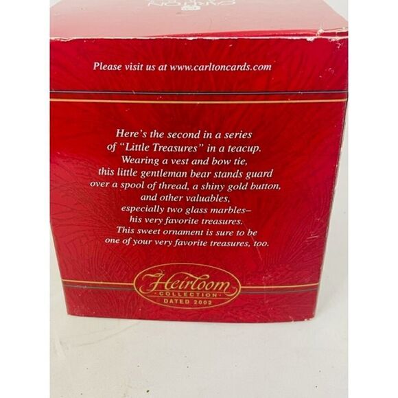 Carlton Cards Heirloom ornaments little treasures 2002 bear in a teacup - Picture 9 of 9